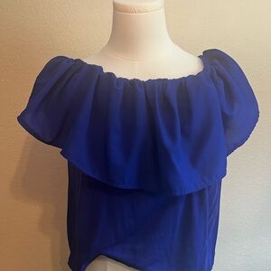 French Connection Blue Off-Shoulder Women's Top